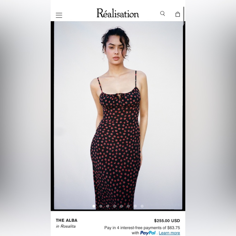 Realisation Par Black and Red Midi Dress